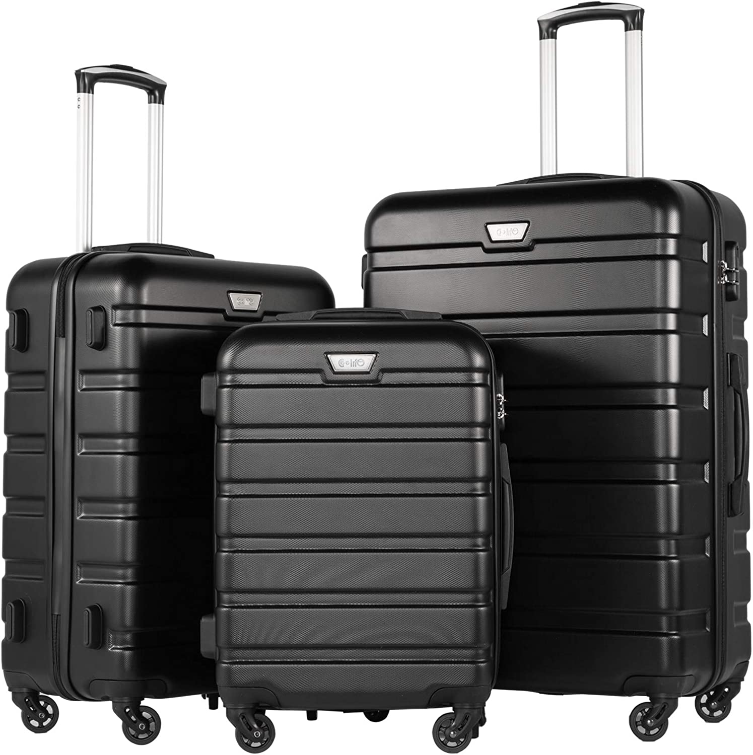 Coolife Luggage 3 Piece Set Suitcase Spinner Hardshell Lightweight TSA Lock 4 Piece Set - Image 1